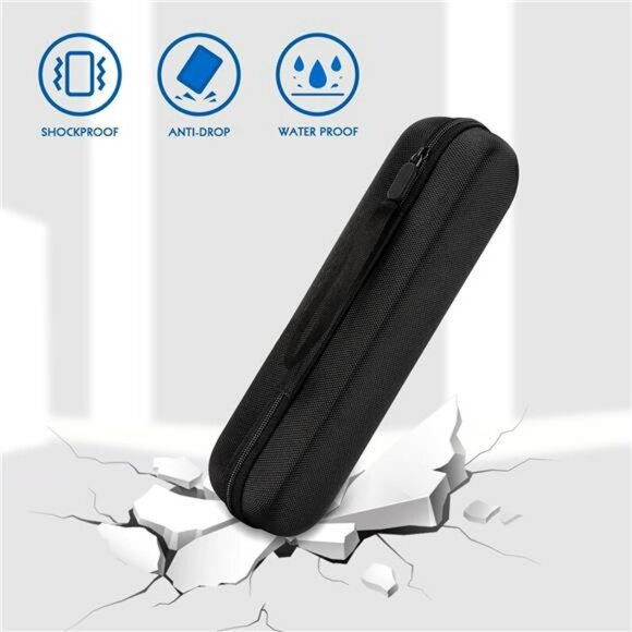 Travel electric toothbrush case hard PU storage box with mesh pocket and strap - Picture 4 of 7